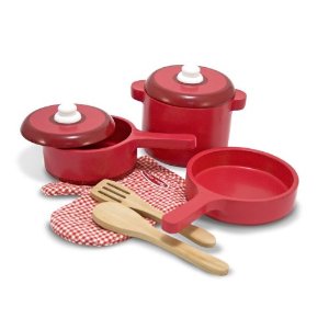 Melissa & Doug Deluxe Wooden Kitchen Accessory Set