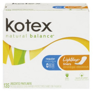 Kotex Lightdays Pantiliners, Regular, Unscented,135 count