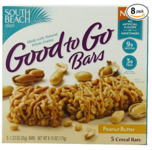 South Beach Diet Good To Go Cereal Bar, Peanut Butter, 1.23 Ounce 5-Count (Pack of 8)