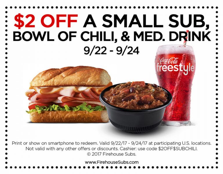 2 off Firehouse Subs The Coupon Challenge